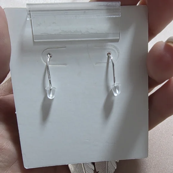 MIA FIORE STERLING SILVER FEATHER BOHO DANGLE DROP HOOK EARRINGS - Picture 4 of 5